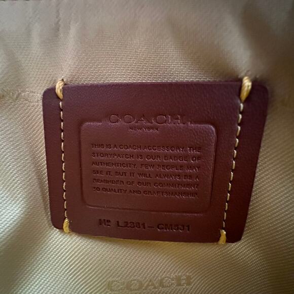 COACH CM531 GREY BLUE QUILTED PILLOW LEATHER KIRA C/B - Picture 9 of 9